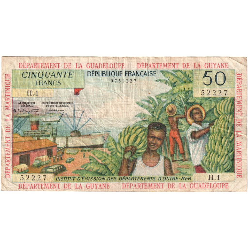 French Antilles, 50 Francs, Undated (1964), VF(20-25)