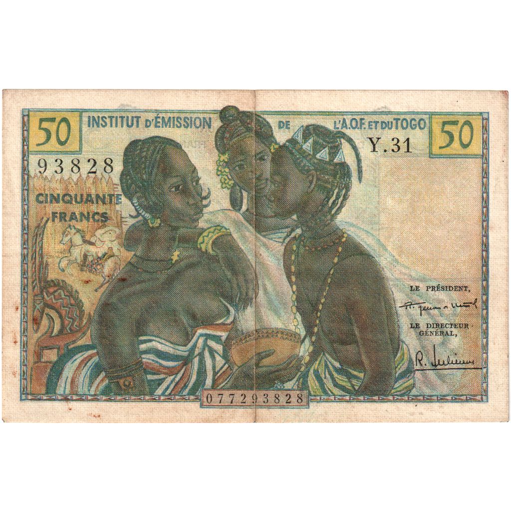 French West Africa, 50 Francs, Undated (1956), VF(20-25)