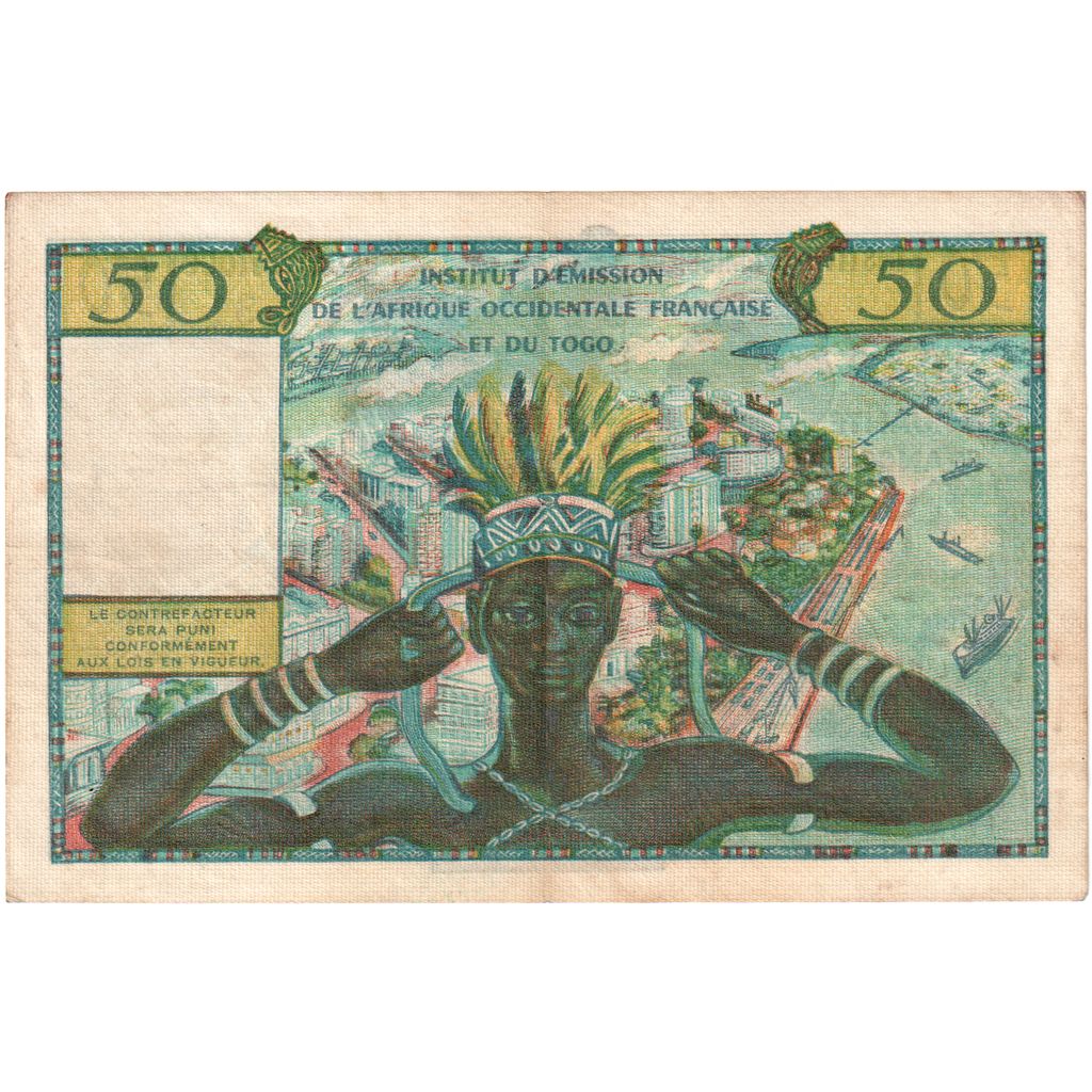 French West Africa, 50 Francs, Undated (1956), VF(20-25)