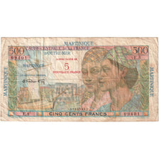 Martinique, 5 Nouveaux Francs sur 500 Francs, non daté (1960-1963), TB
