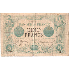 France, 5 Francs, Noir, January 1872, U.39, F(12-15)