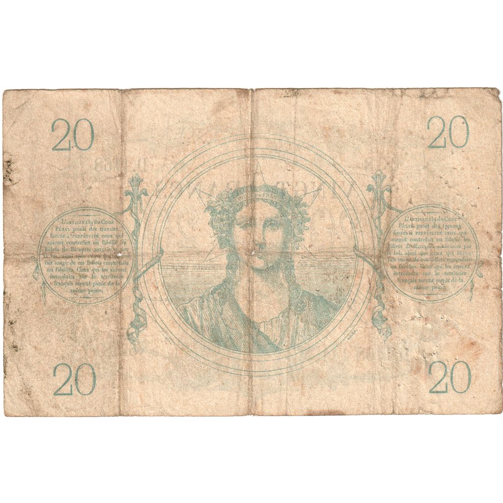 Frankreich, 20 Francs, Bleu, 1872-11-02, D.1168, S