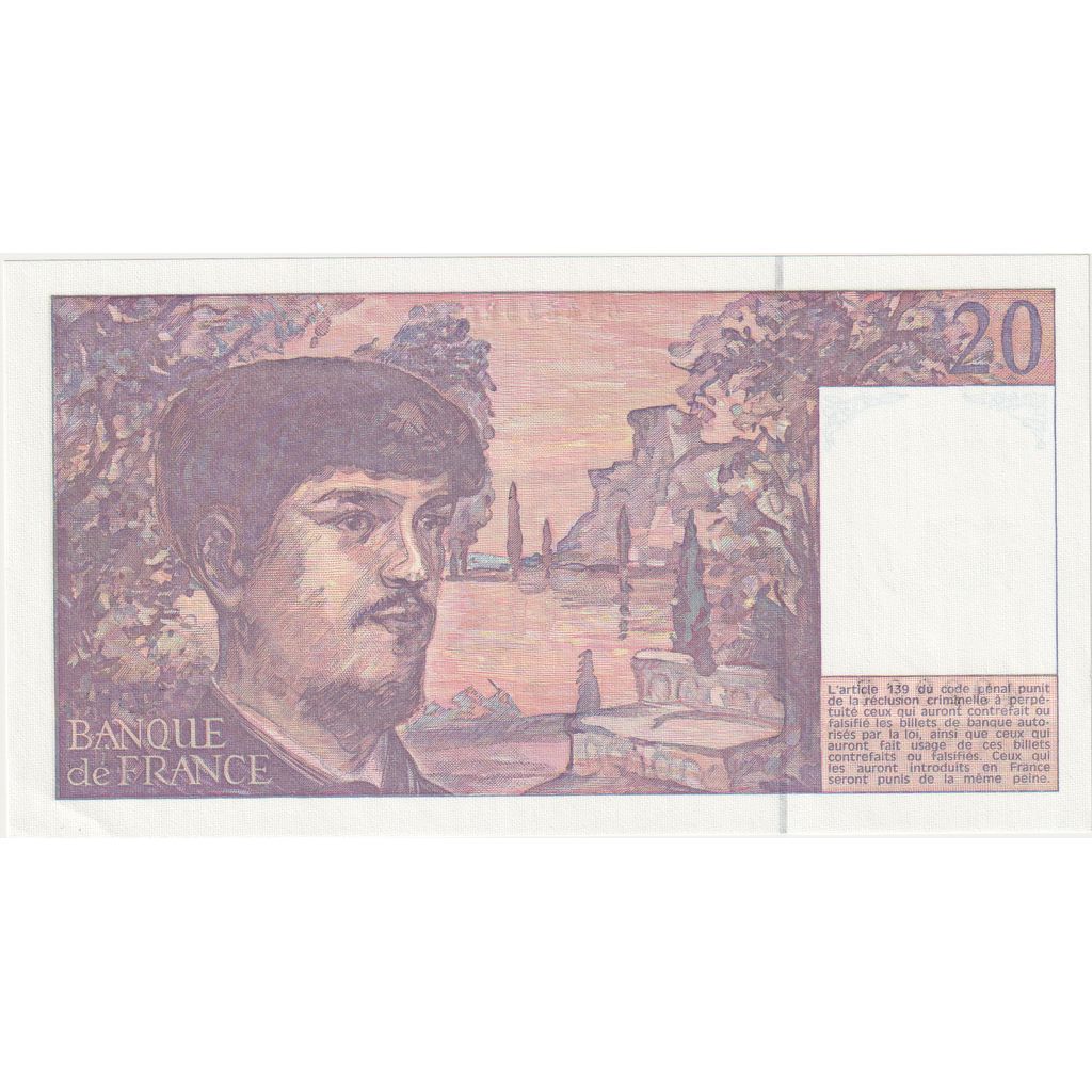 Francia, 20 Francs, Debussy, 1991, W.034, SPL
