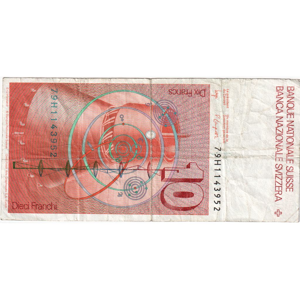 Szwajcaria, 10 Franken, 1979, VF(20-25)