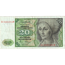 GERMANIA - REPUBBLICA FEDERALE, 20 Deutsche Mark, 1980-01-02, MB+