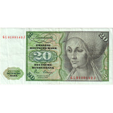 GERMANIA - REPUBBLICA FEDERALE, 20 Deutsche Mark, 1980-01-02, BB
