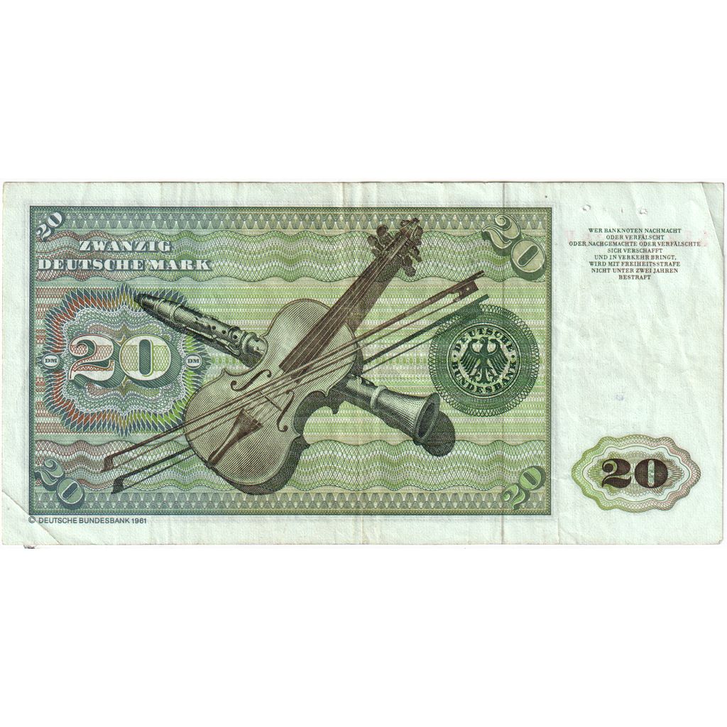 Niemcy - RFN, 20 Deutsche Mark, 1980-01-02, EF(40-45)