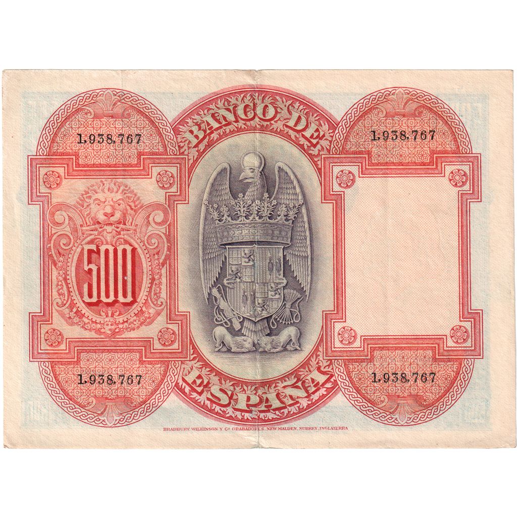 Spagna, 500 Pesetas, 1927-07-24, BB