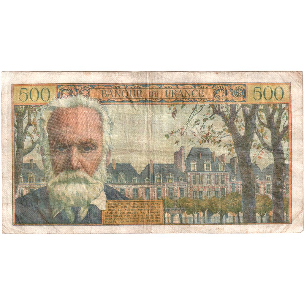 France, 5 Nouveaux Francs on 500 Francs, Victor Hugo, 1959-02-12, W.120