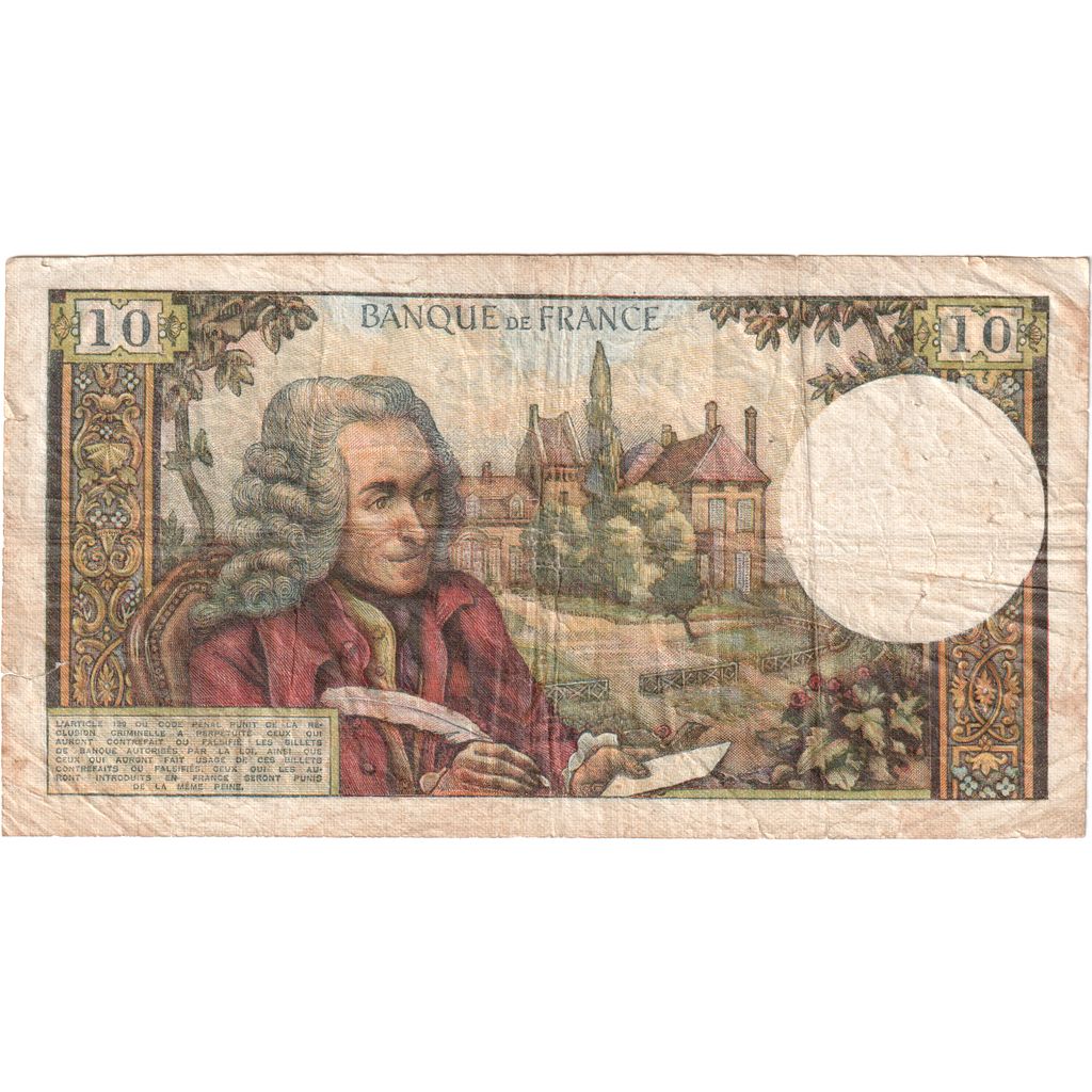 Frankrijk, 10 Francs, Voltaire, 1970-11-05, H.364, TB