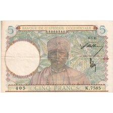 Frans West Afrika, 5 Francs, 1941-03-06, TTB+