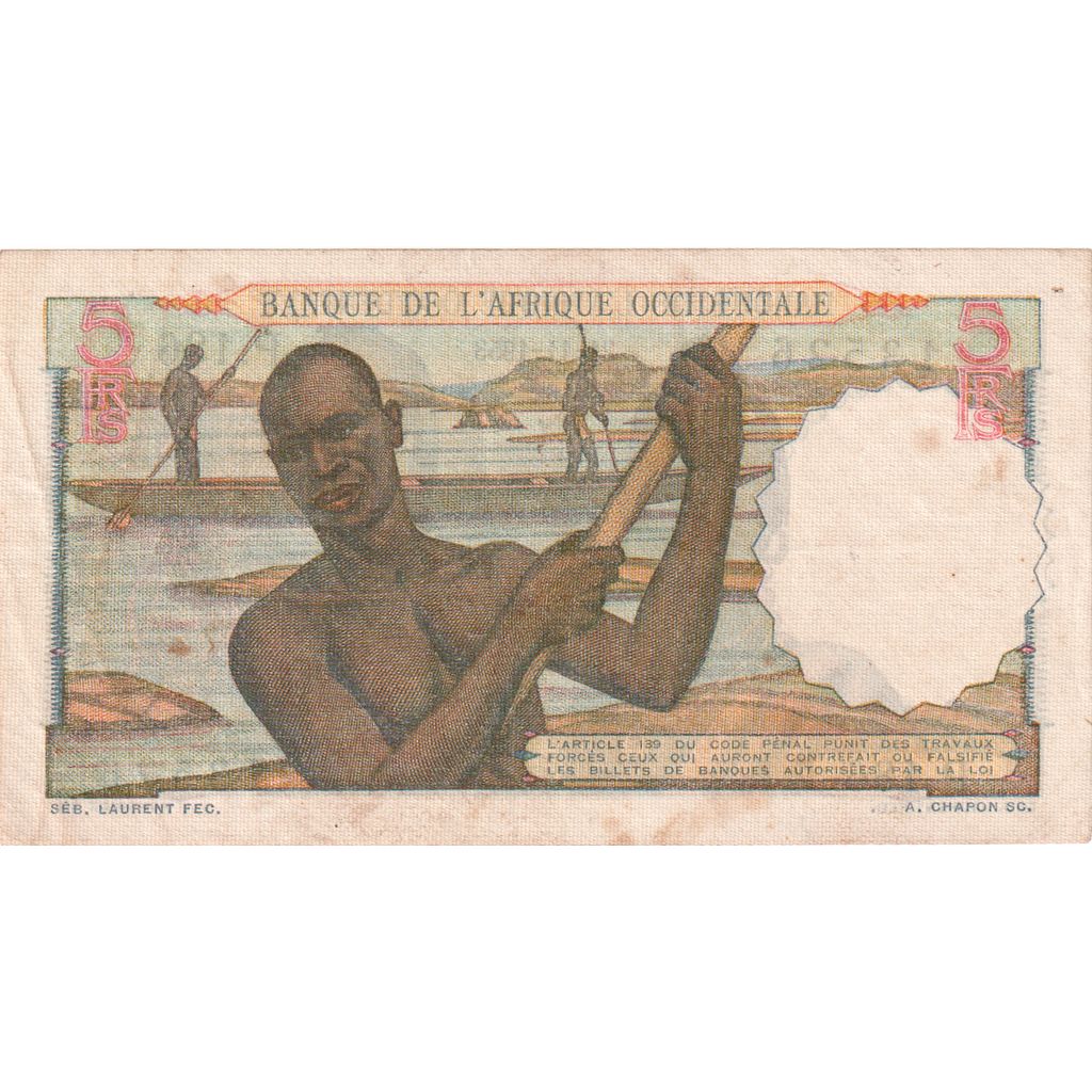 África oriental francesa, 5 Francs, 1953-11-21, MBC+