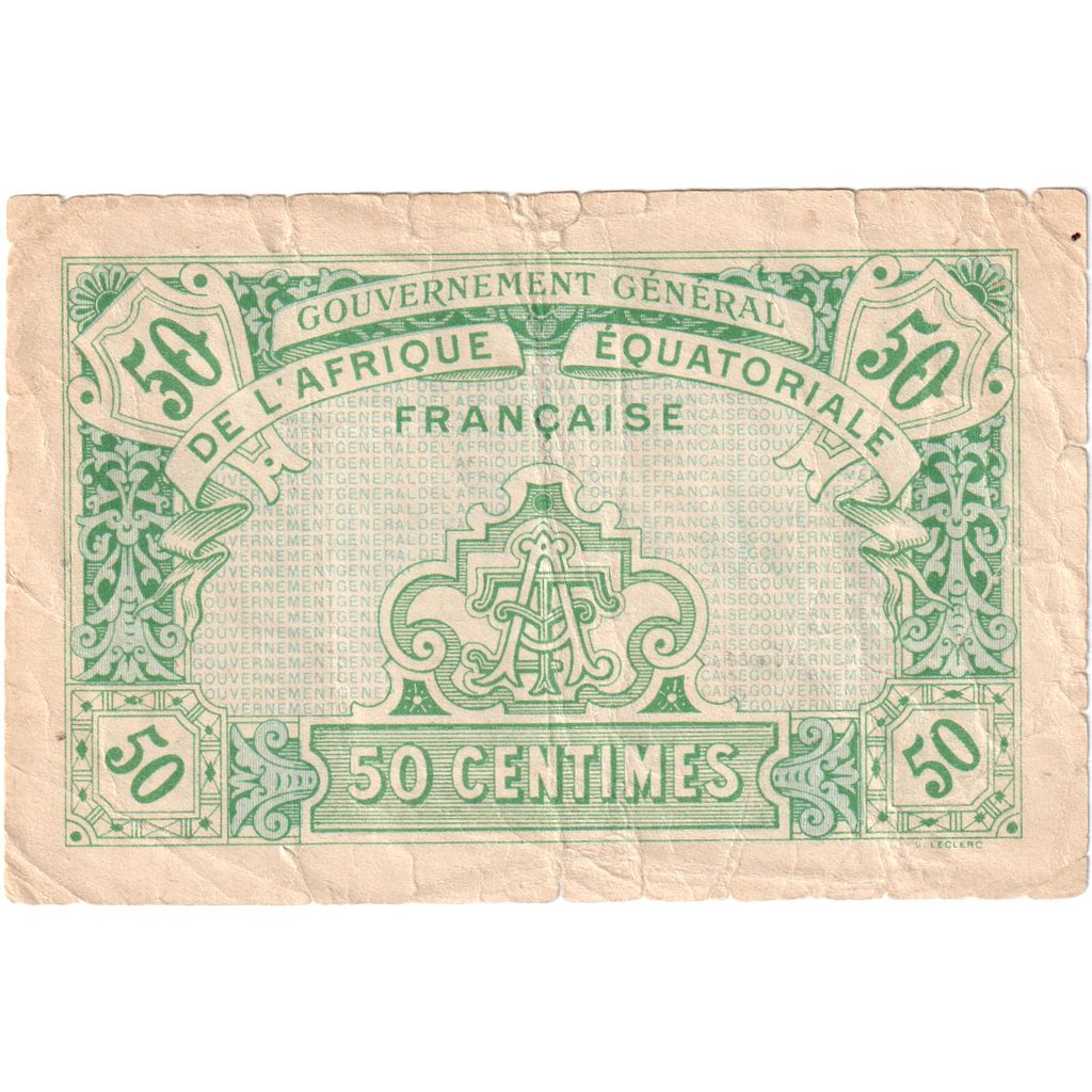 Africa equatoriale francese, 50 Centimes, Undated (1917), MB