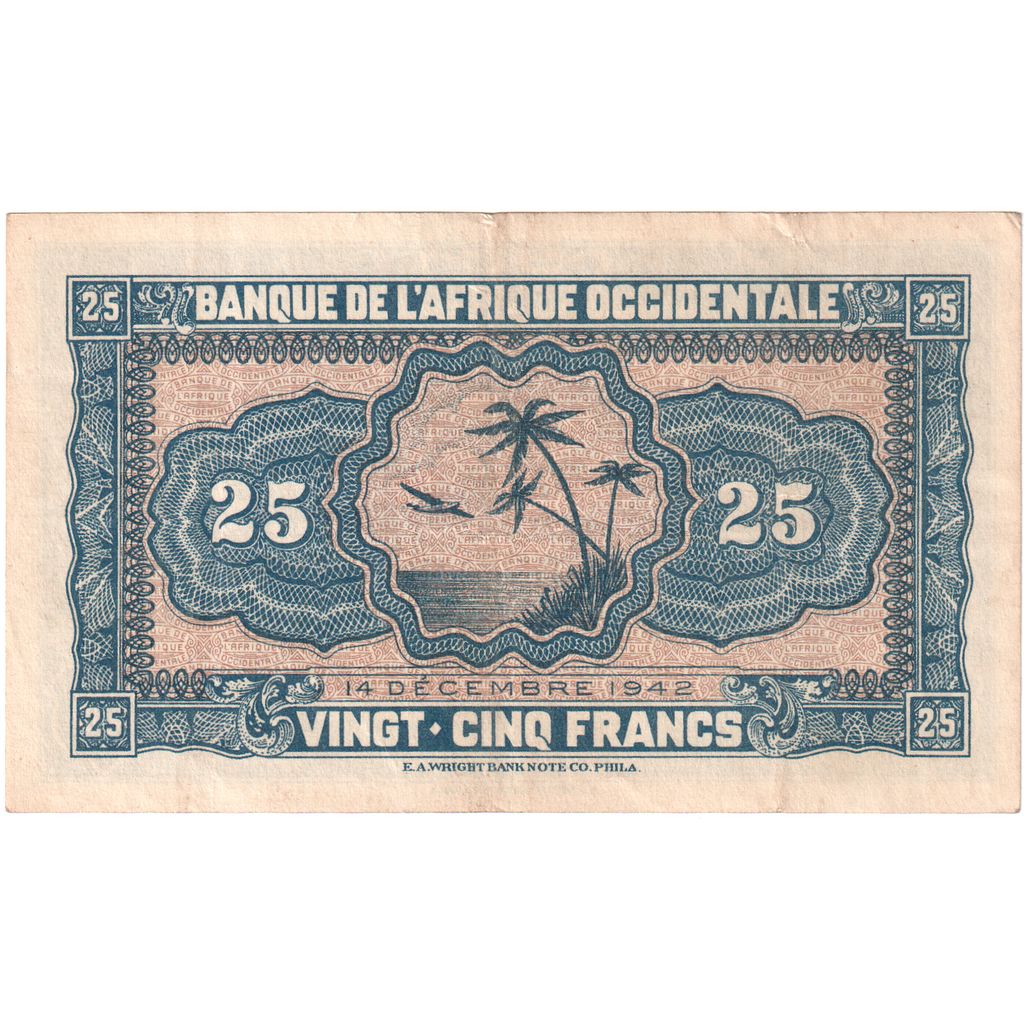 África Ocidental Francesa, 25 Francs, 1942-12-14, AU(50-53)