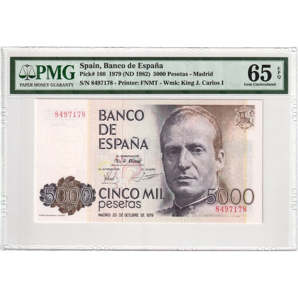España, 5000 Pesetas, 1979-10-23, UNC 65 EPQ, PMG
