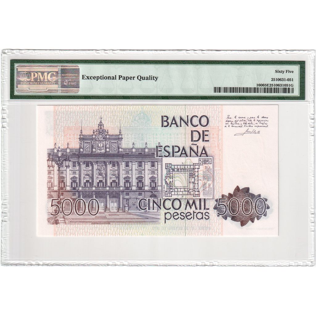 España, 5000 Pesetas, 1979-10-23, UNC 65 EPQ, PMG