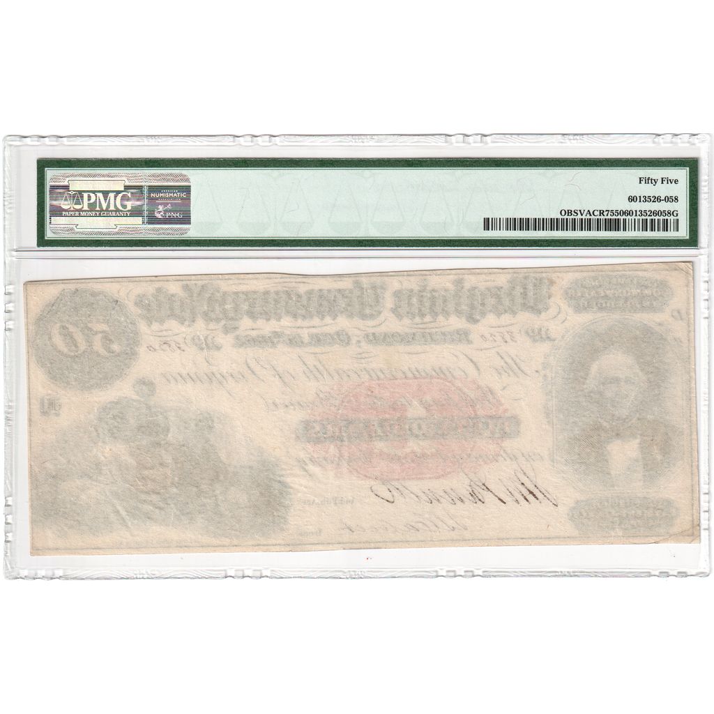 Confederale Staten van Amerika, 50 Dollars, 1862-10-15, AU 55, PMG