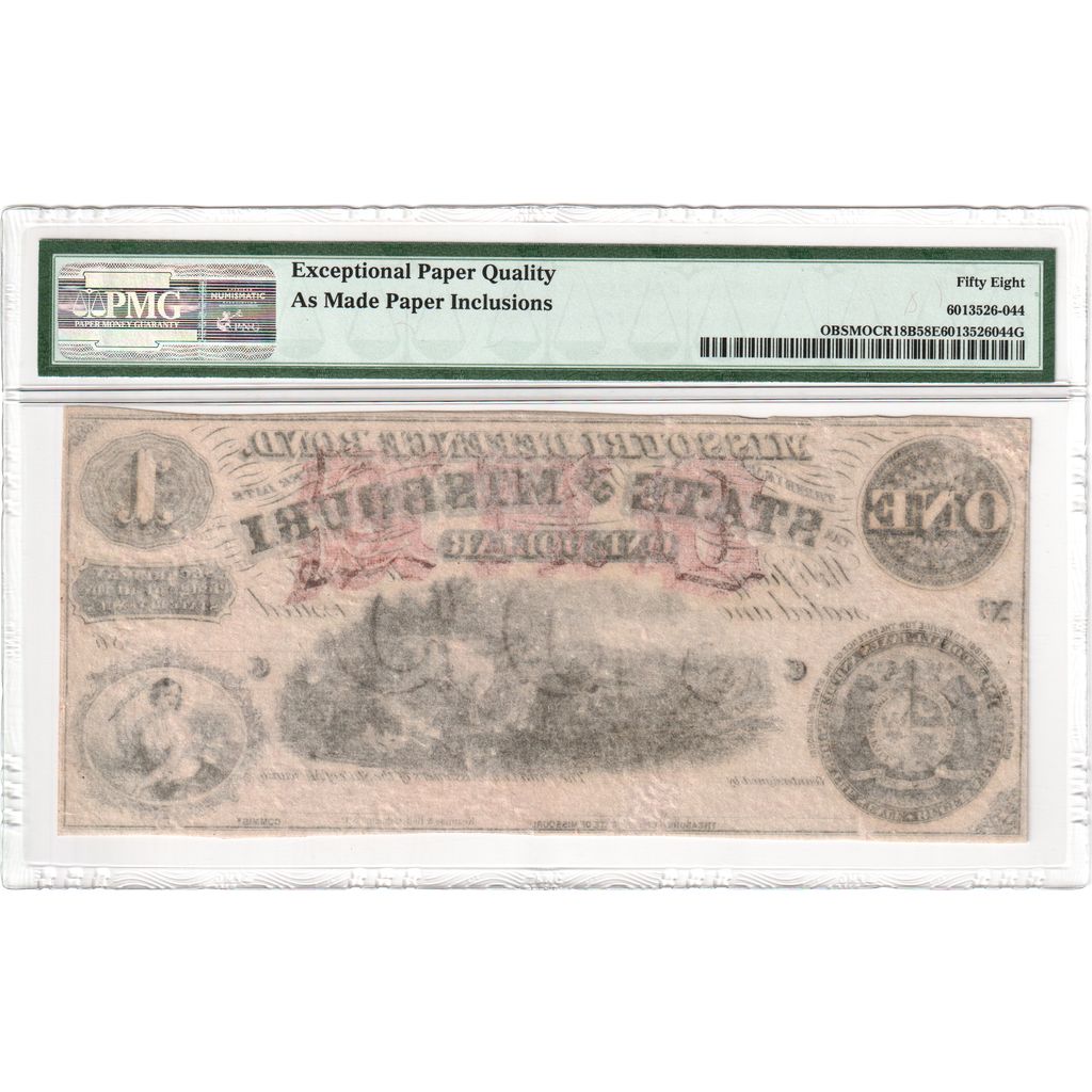 Estados Confederados de América, 1 Dollar, 186-, Remainder, AU 58 EPQ, PMG