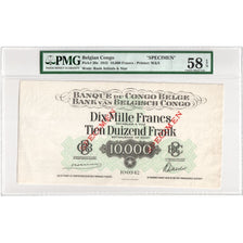 Congo belga, 10000 Francs, 1942-03-10, Specimen, AU 58 EPQ, PMG