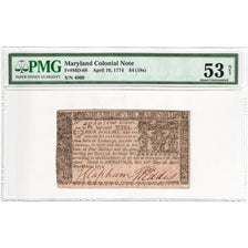 United States, Maryland, 4 Dollars,1774-04-10, AU53 NET, PMG