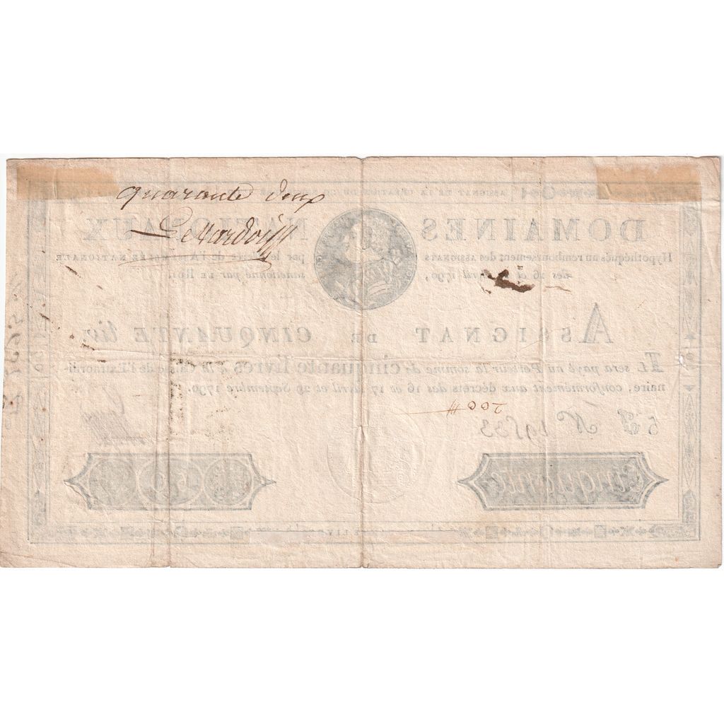 Francia, 50 Livres, 1790-09-29, 5J, BB