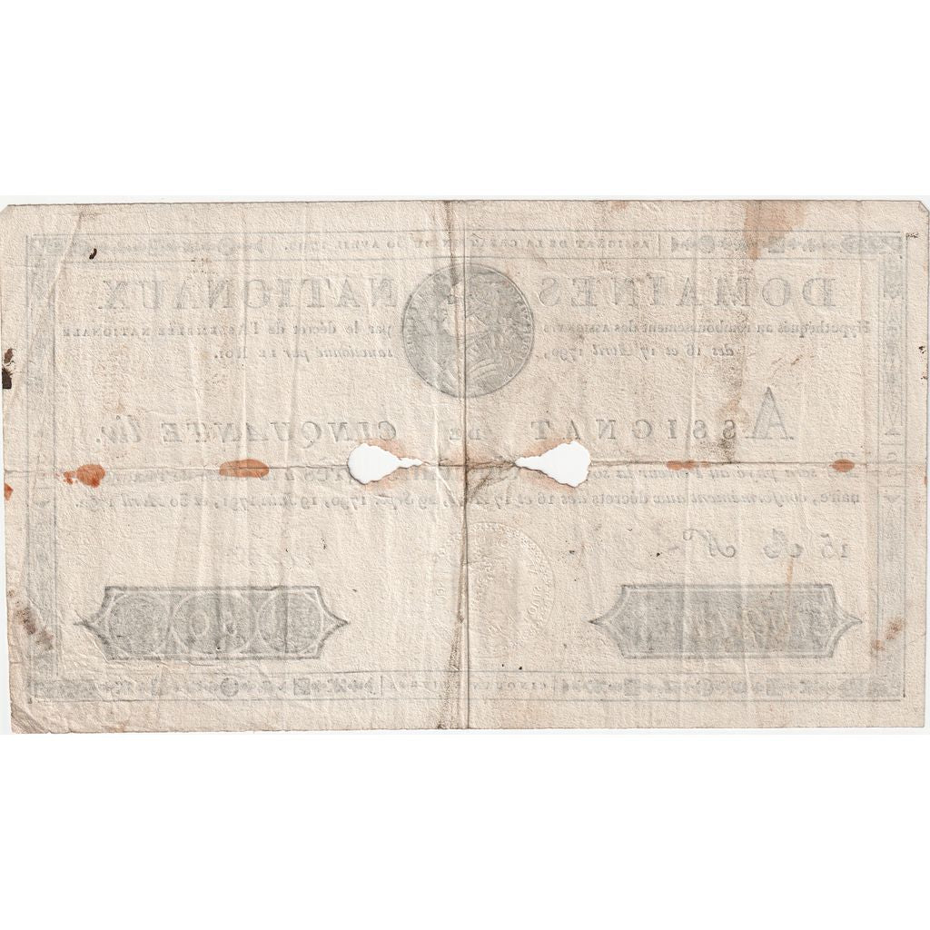 Francia, 50 Livres, 1792-04-30, 15A, MB