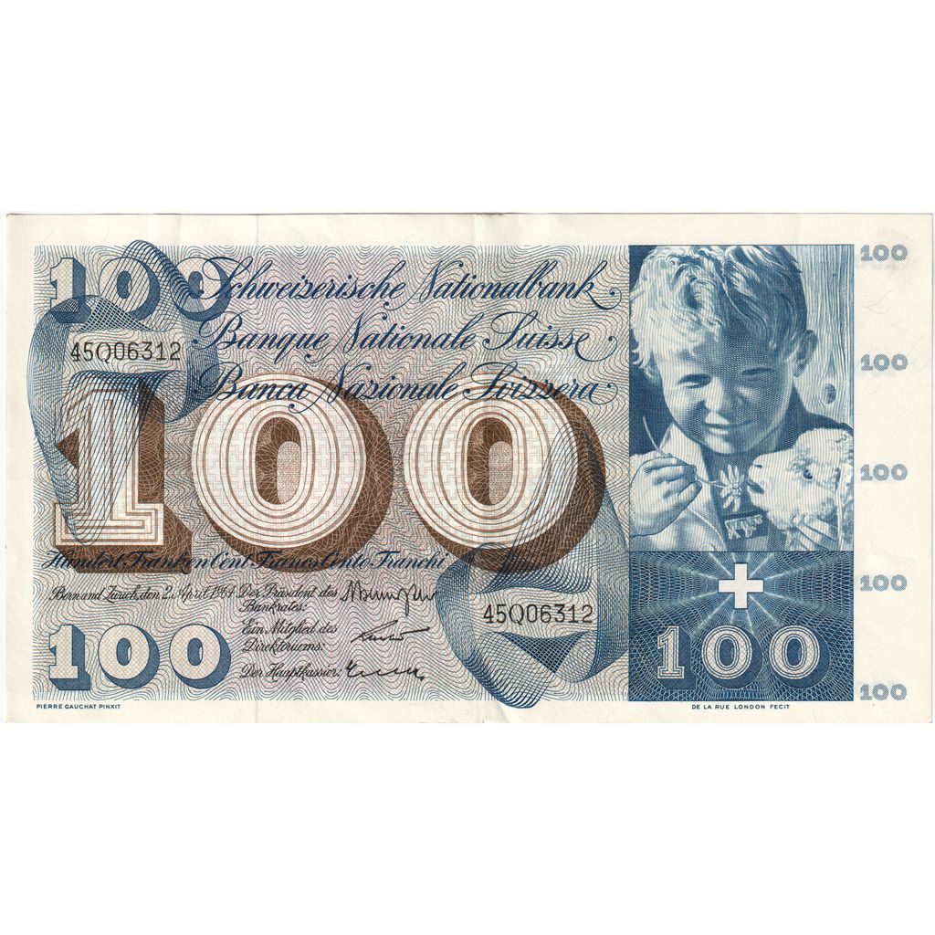 Suiza, 100 Francs, 1964-04-02, EBC