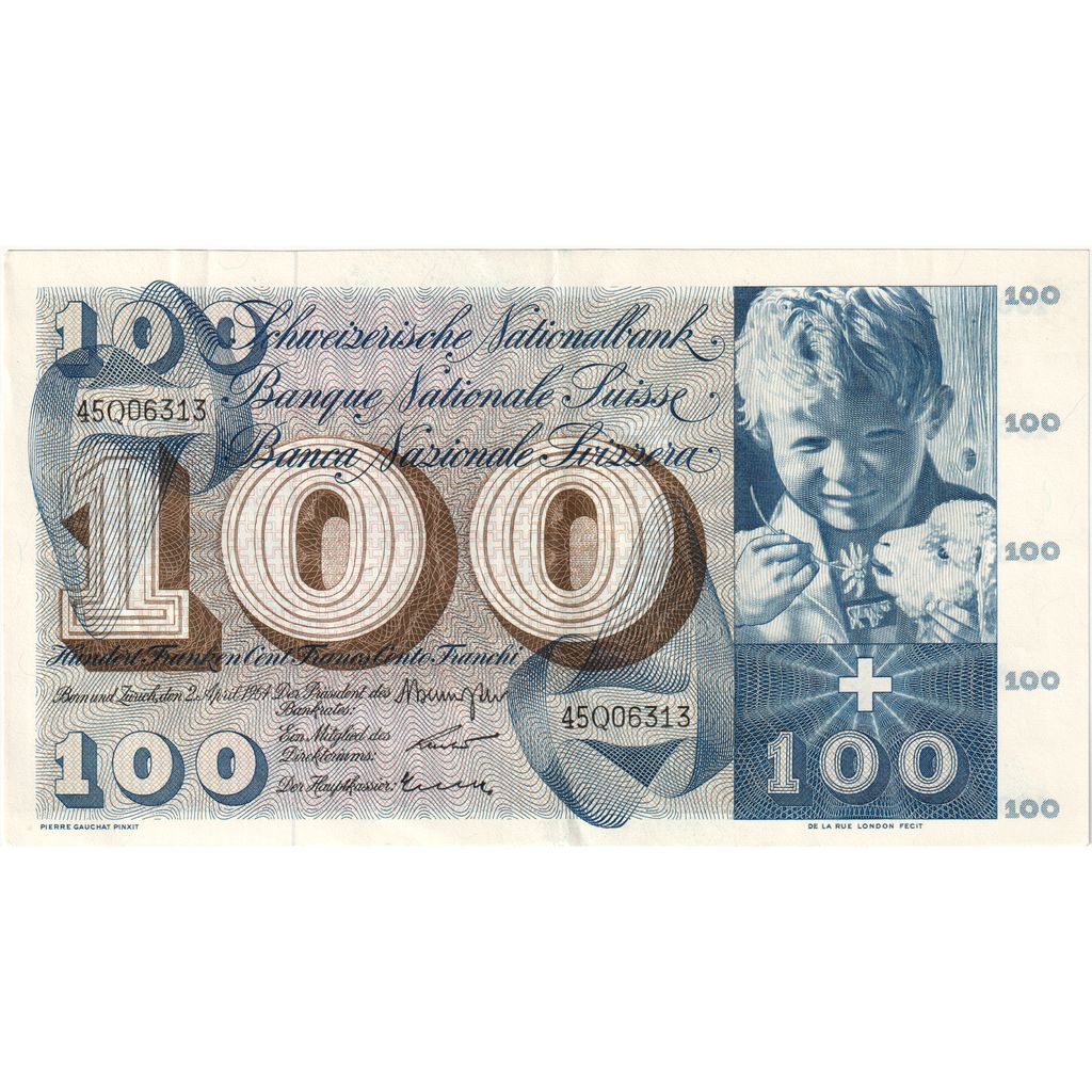 Szwajcaria, 100 Francs, 1964-04-02, AU(55-58)
