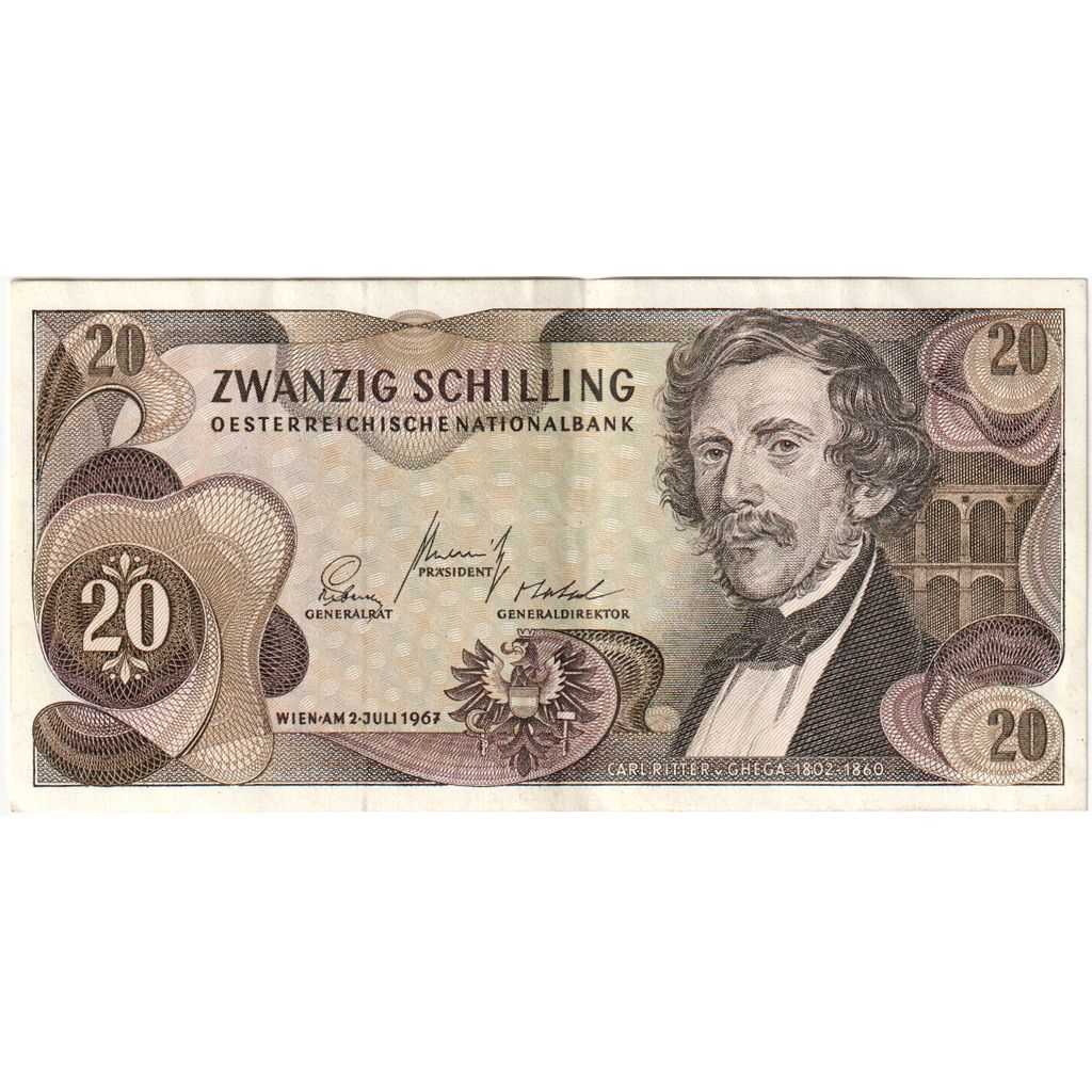 Austria, 20 Schilling, 1967-07-02, EBC+