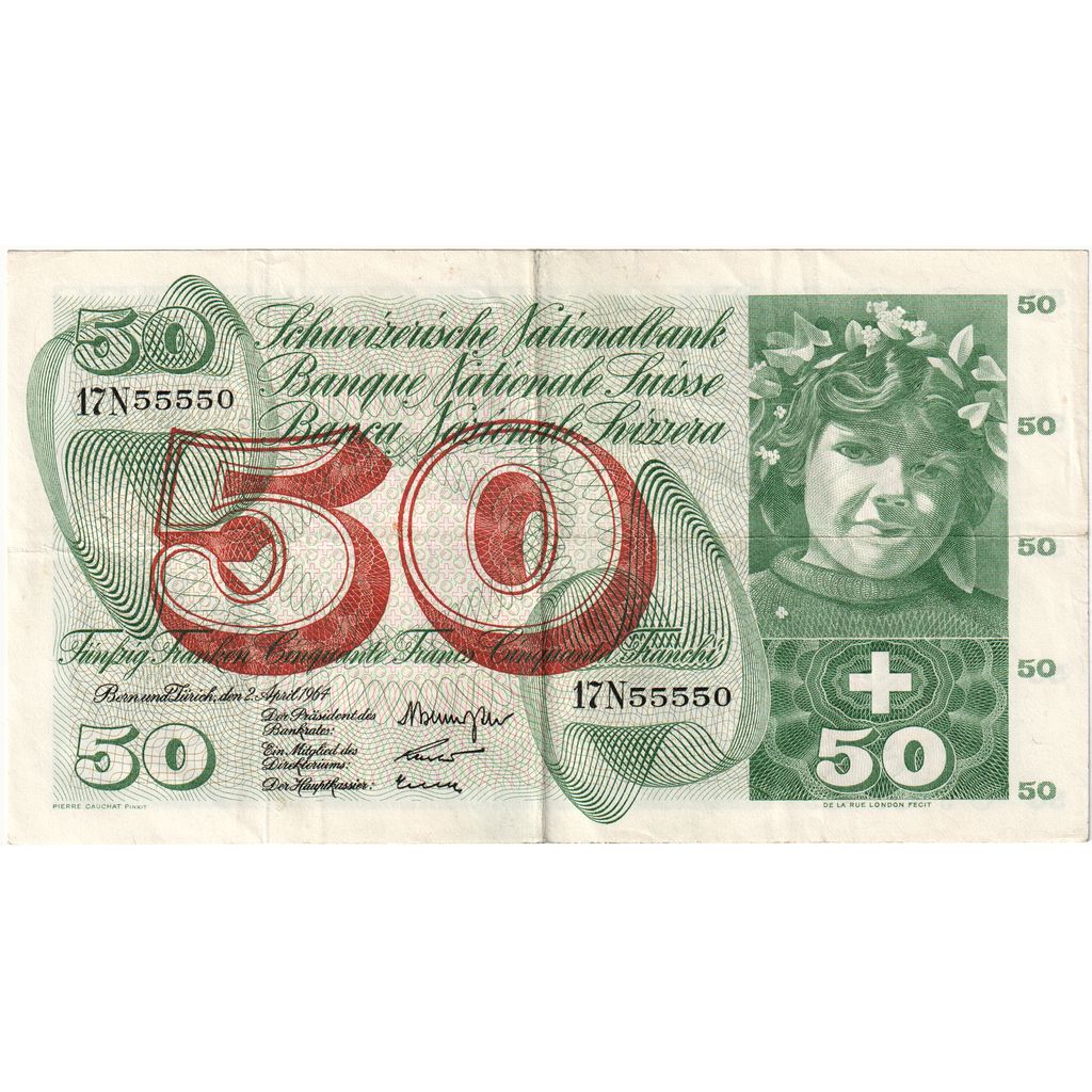 Zwitserland, 50 Franken, 1964-04-02, TTB+