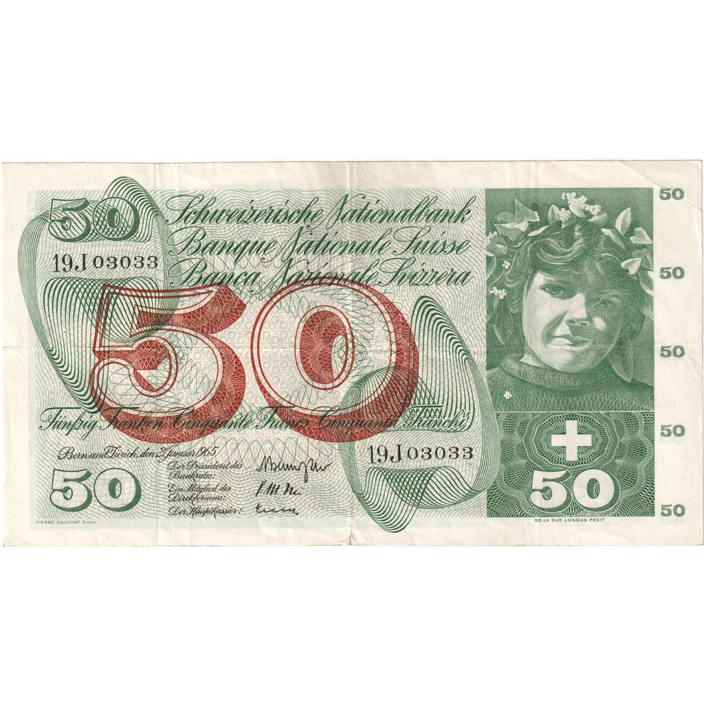 Switzerland, 50 Franken, 1965-01-21, EF(40-45)
