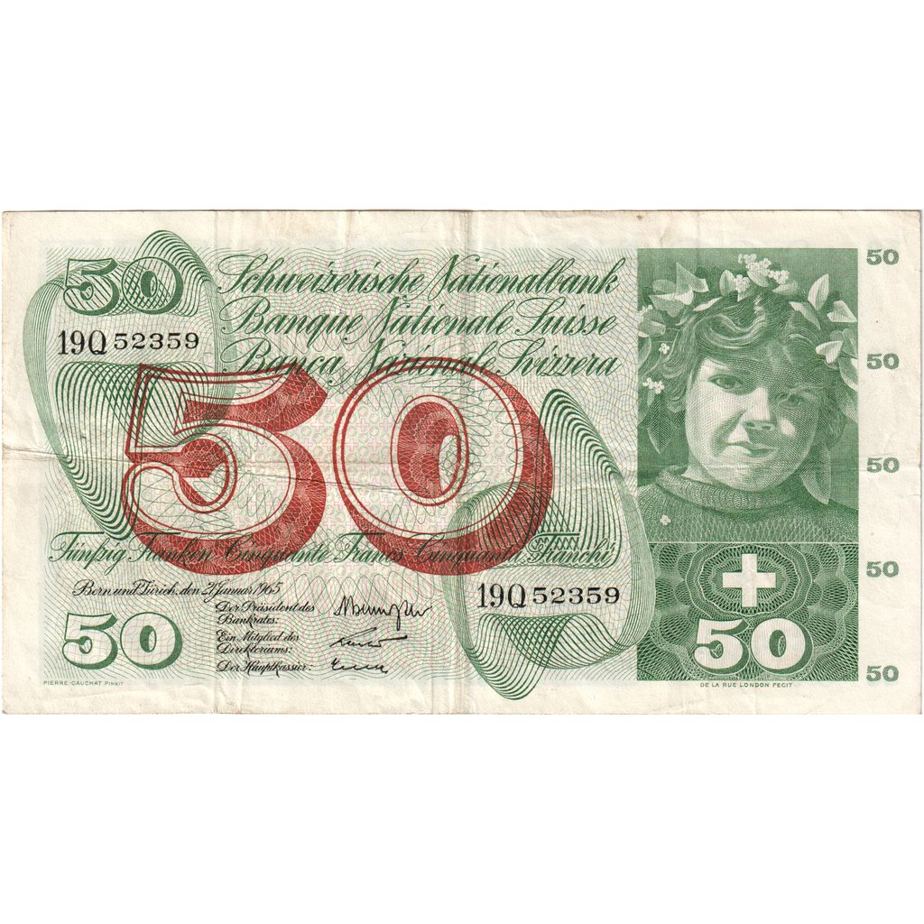Switzerland, 50 Franken, 1965-01-21, EF(40-45)