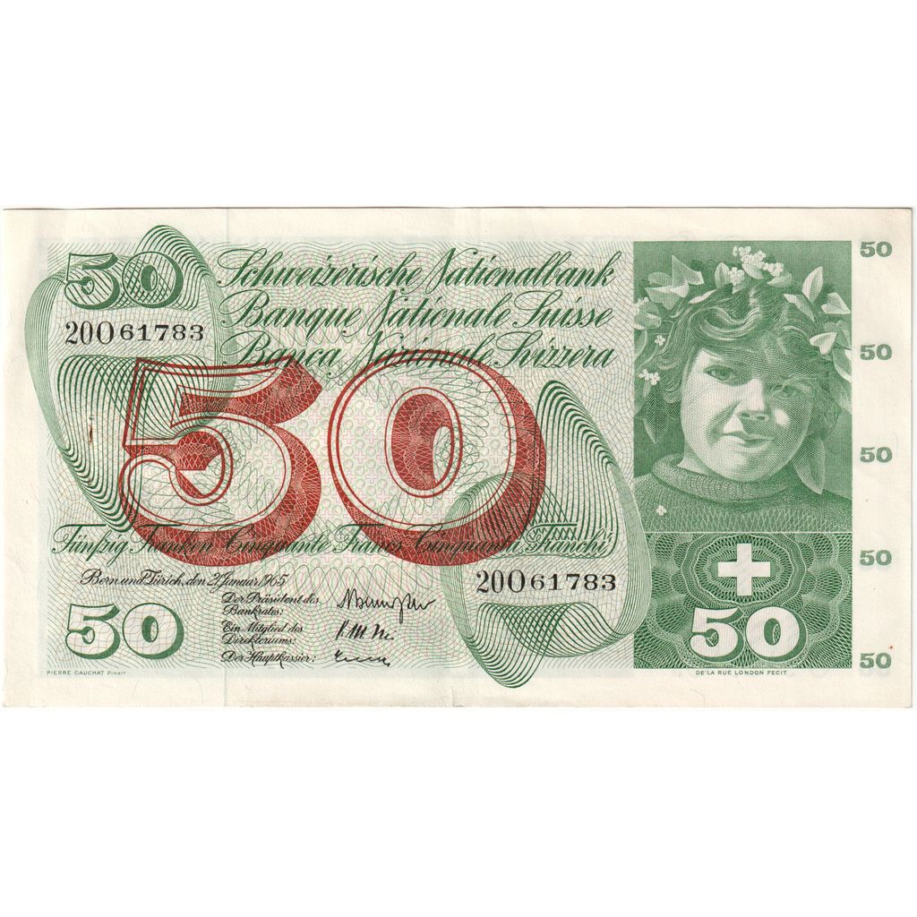 Switzerland, 50 Franken, 1965-01-21, AU(55-58)