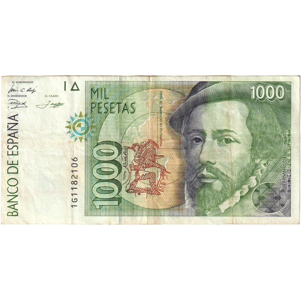 Espanha, 1000 Pesetas, 1992-10-12, EF(40-45)