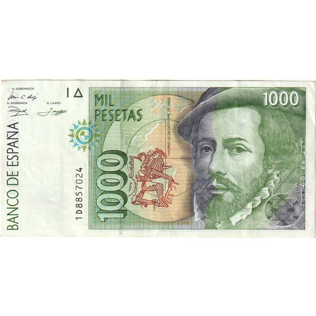 Espagne, 1000 Pesetas, 1992-10-12, SUP