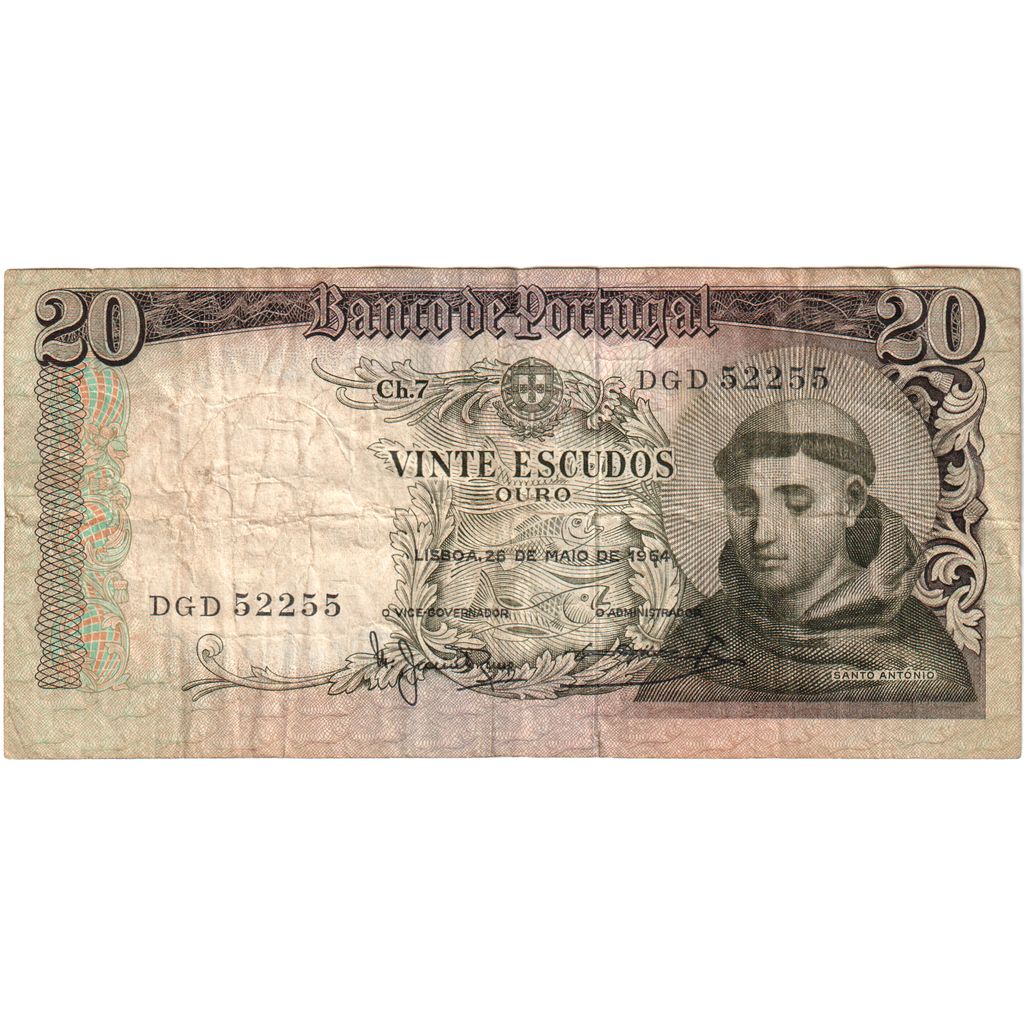 Portugal, 20 Escudos, 1964-05-26, BC