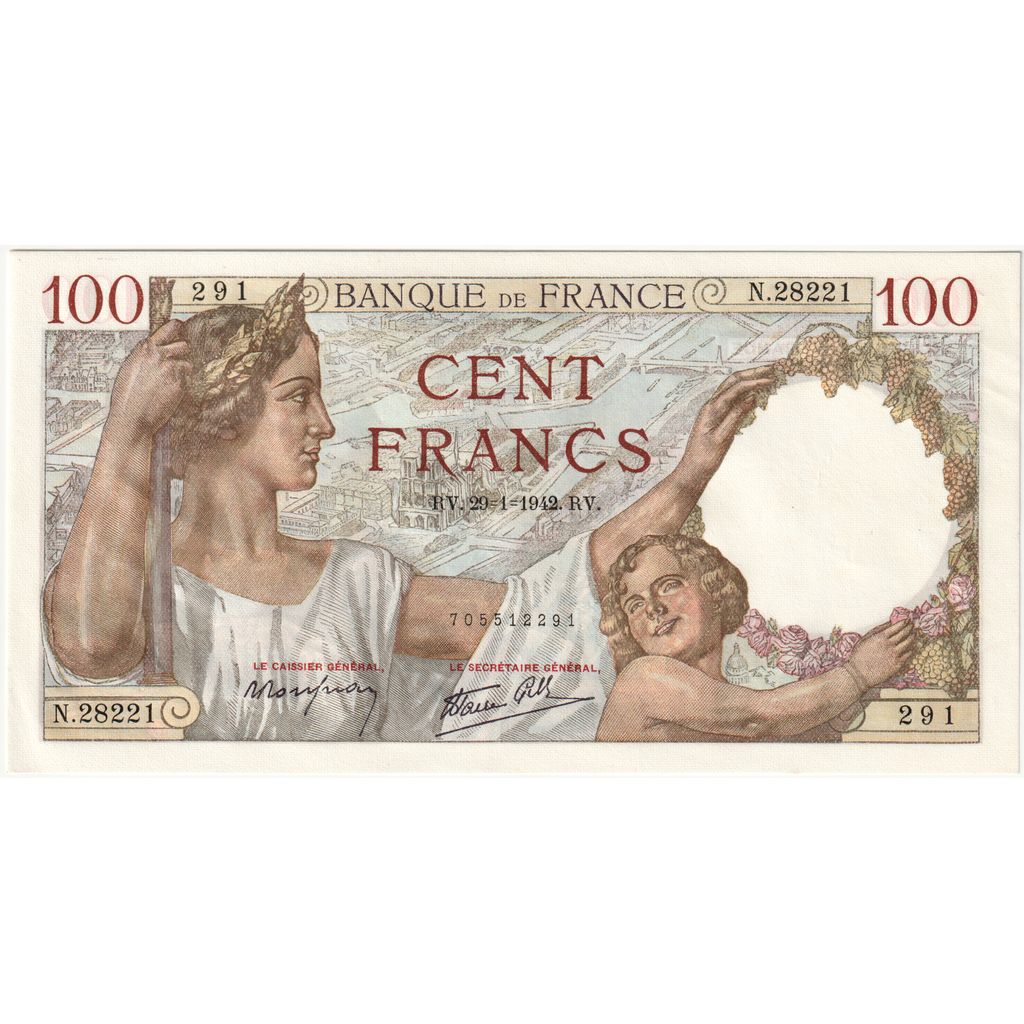 Frankrijk, 100 Francs, Sully, 1942-01-29, N.28221, SUP