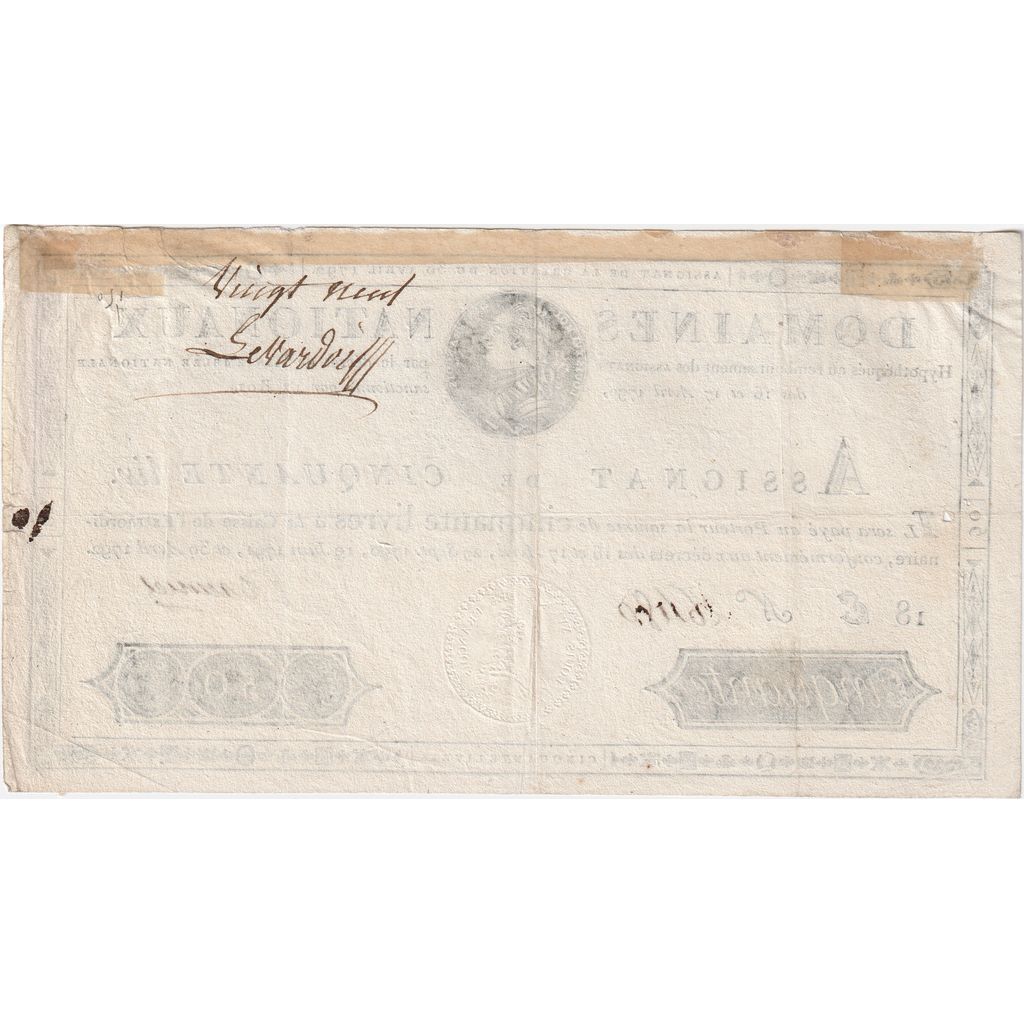 France, 50 Livres, 1792-04-30, 18E, TTB