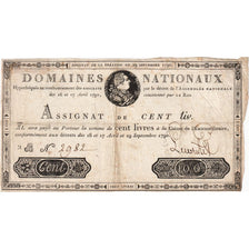 France, 100 Livres, 1790-09-29, 2B, VF(20-25)