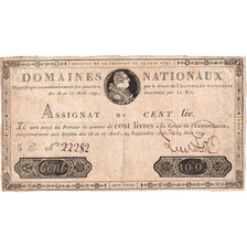 França, 100 Livres, 1791-06-19, 3E, VF(20-25)