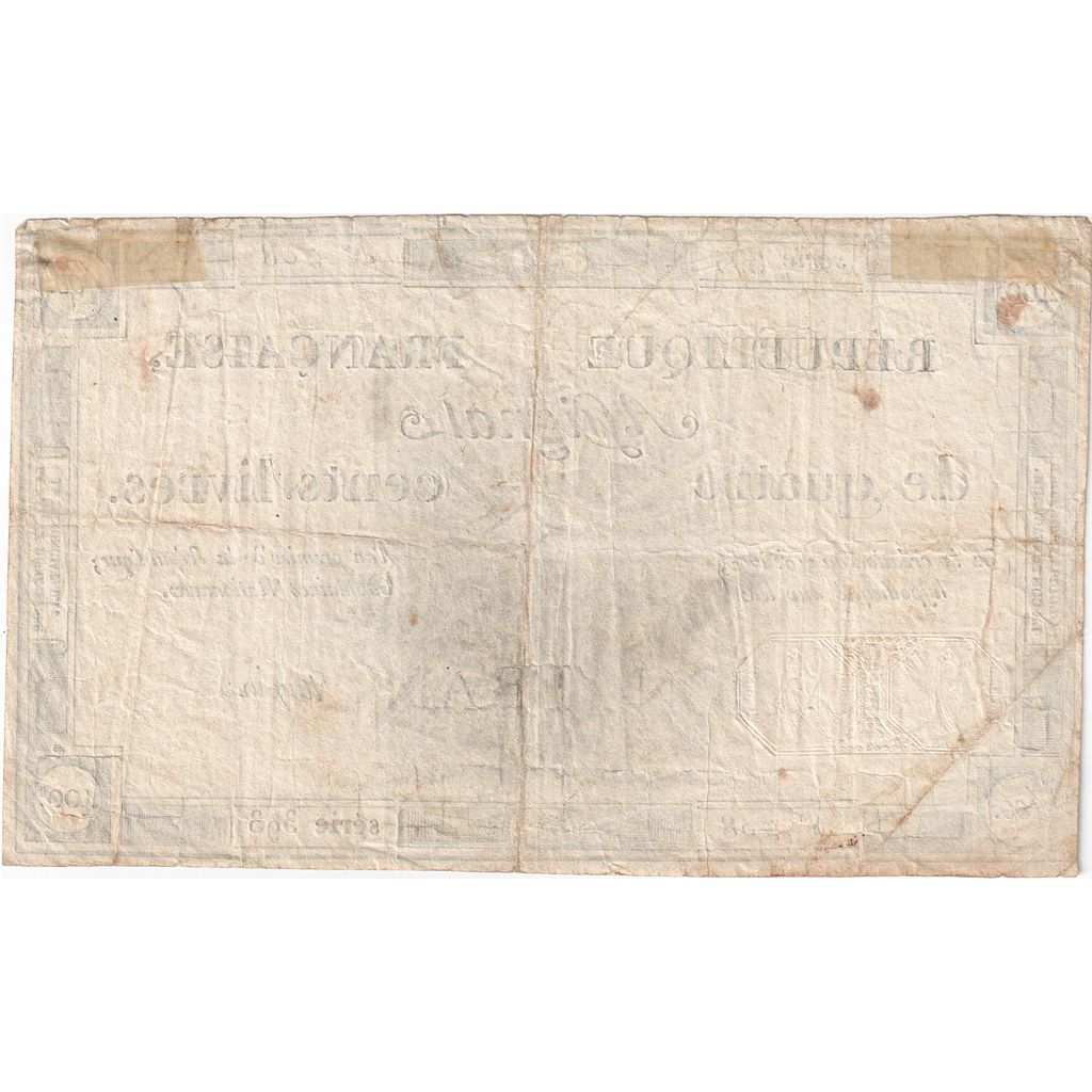 França, 400 Livres, 1792-11-21, 393, VF(20-25)