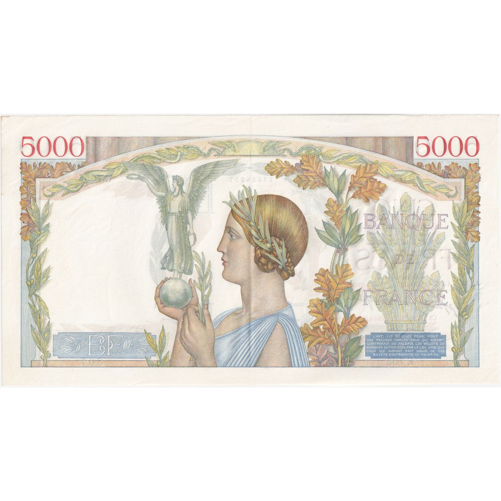 France, 5000 Francs, Victoire, 1941-10-09, E.705, SUP