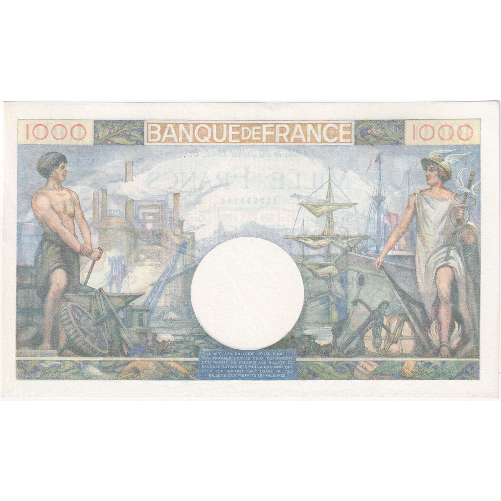 Francia, 1000 Francs, Commerce et Industrie, 1944-07-20, V.4684, FDS
