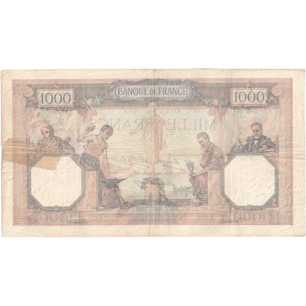 Francia, 1000 Francs, Cérès et Mercure, 1927-05-03, J.205, MB