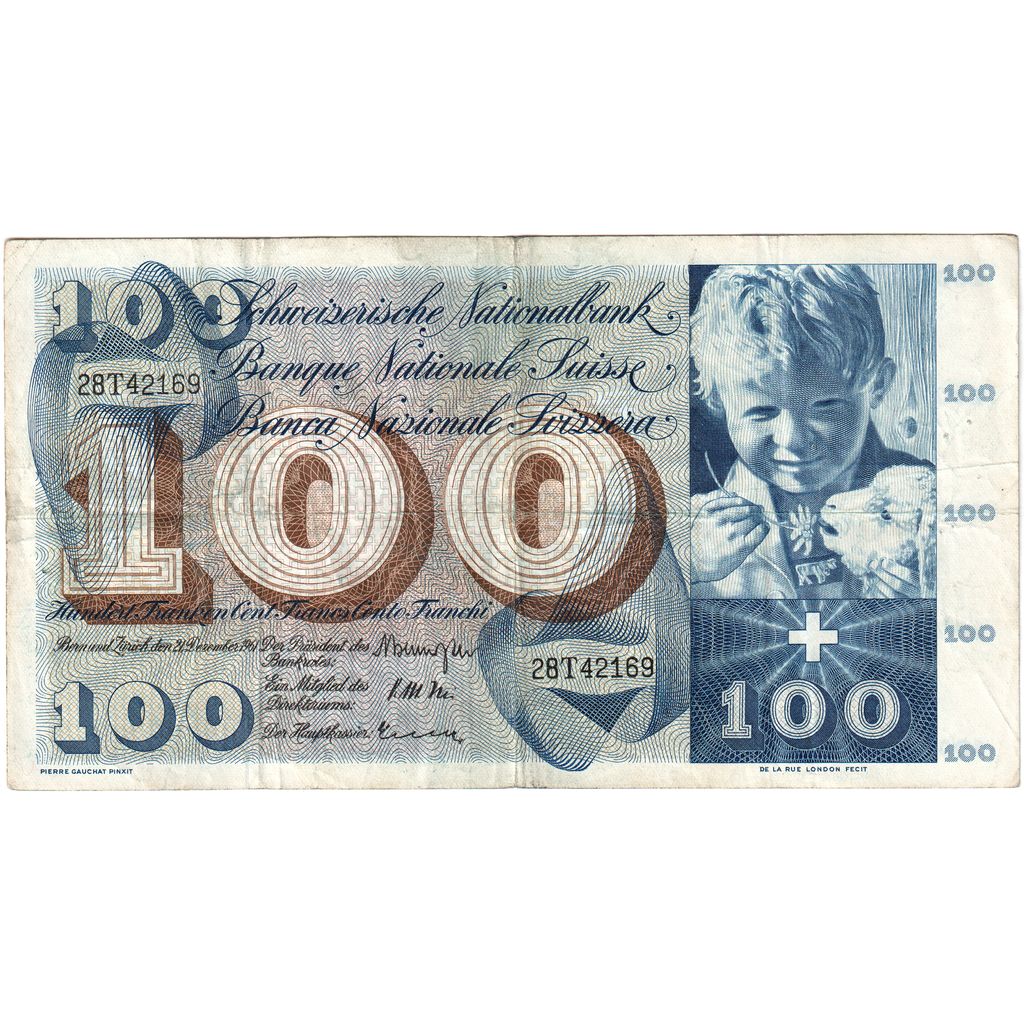 Suiza, 100 Franken, 1961-12-21, MBC