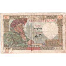 Francia, 50 Francs, Jacques Coeur, 1941-03-13, N.52, Rare alphabet, MB
