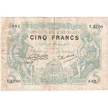 Argélia, 5 Francs, 1924-03-19, VF(20-25)