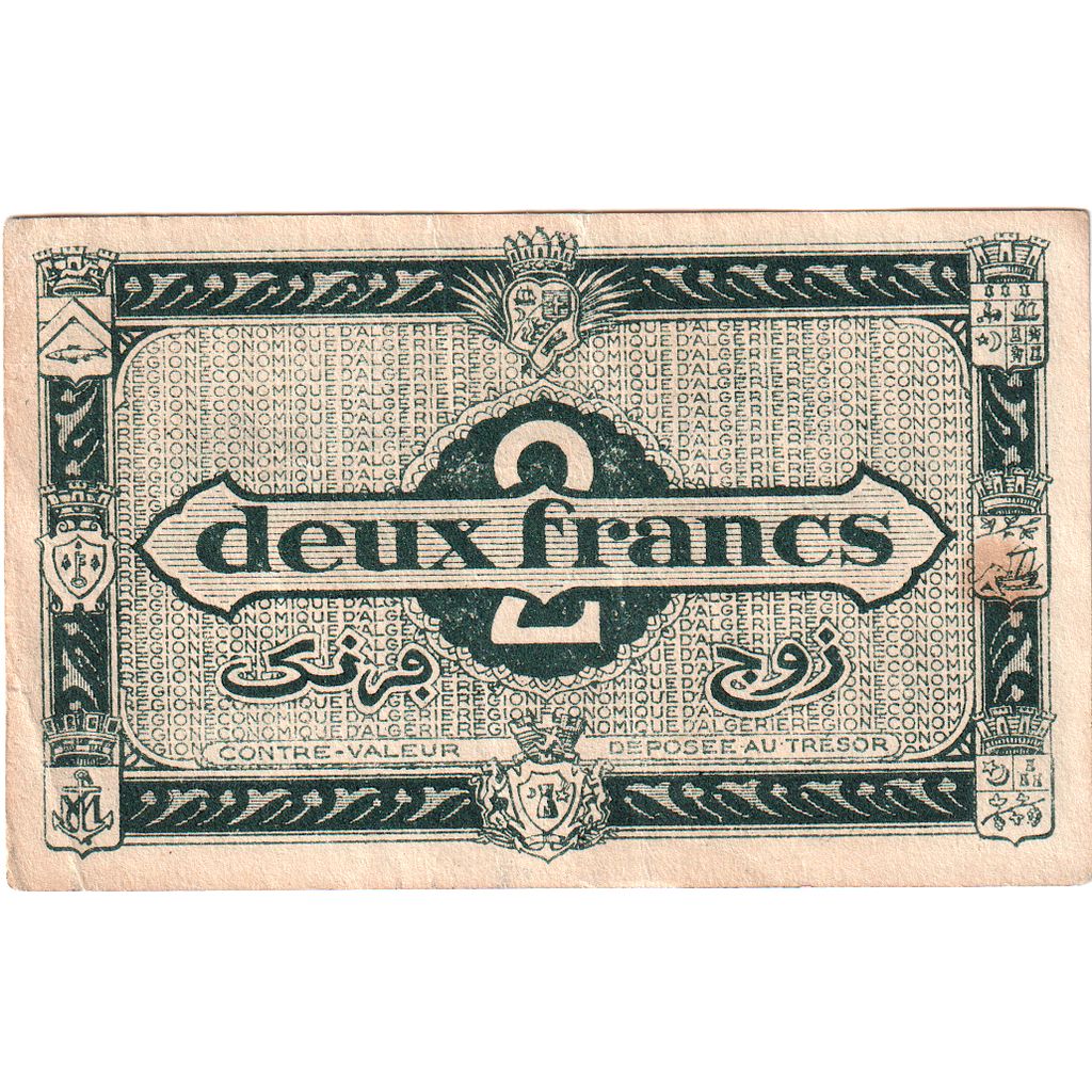 Algérie, 2 Francs, 1944-01-31, TTB