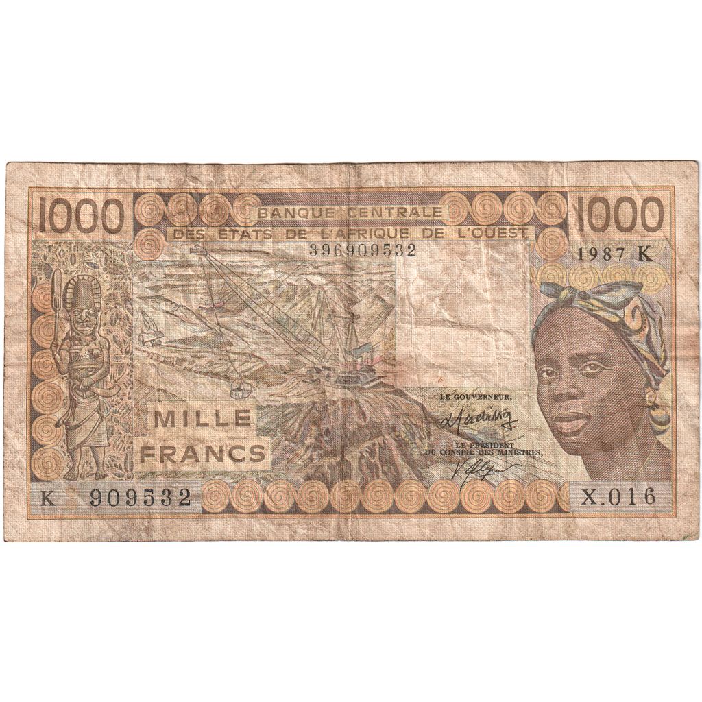Sénégal, 1000 Francs, 1987, TB