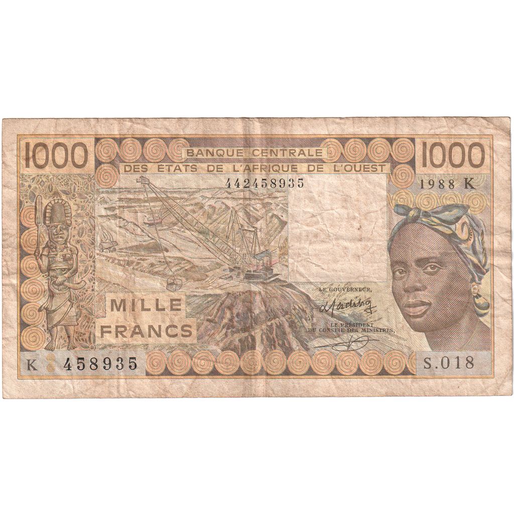 Senegal, 1000 Francs, 1988, BC